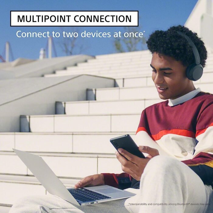 Sony WH-CH520 Wireless Bluetooth Headphones - up to 50 Hours Battery Life with Quick Charge, On-ear style - Black - Image 8